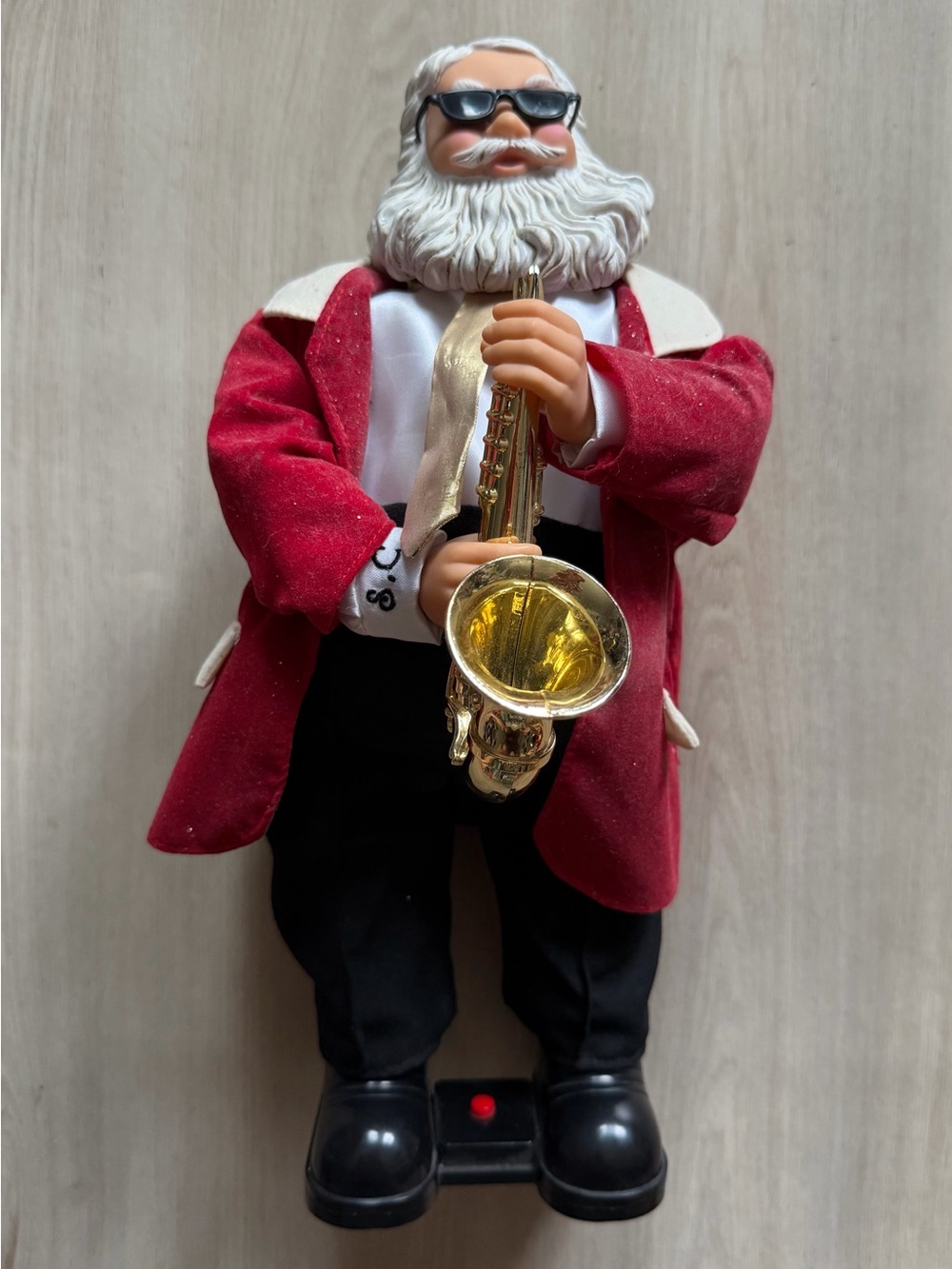 Vintage Gemmy Sax Playin Santa Animated Christmas Figure Tested Works *Flaws